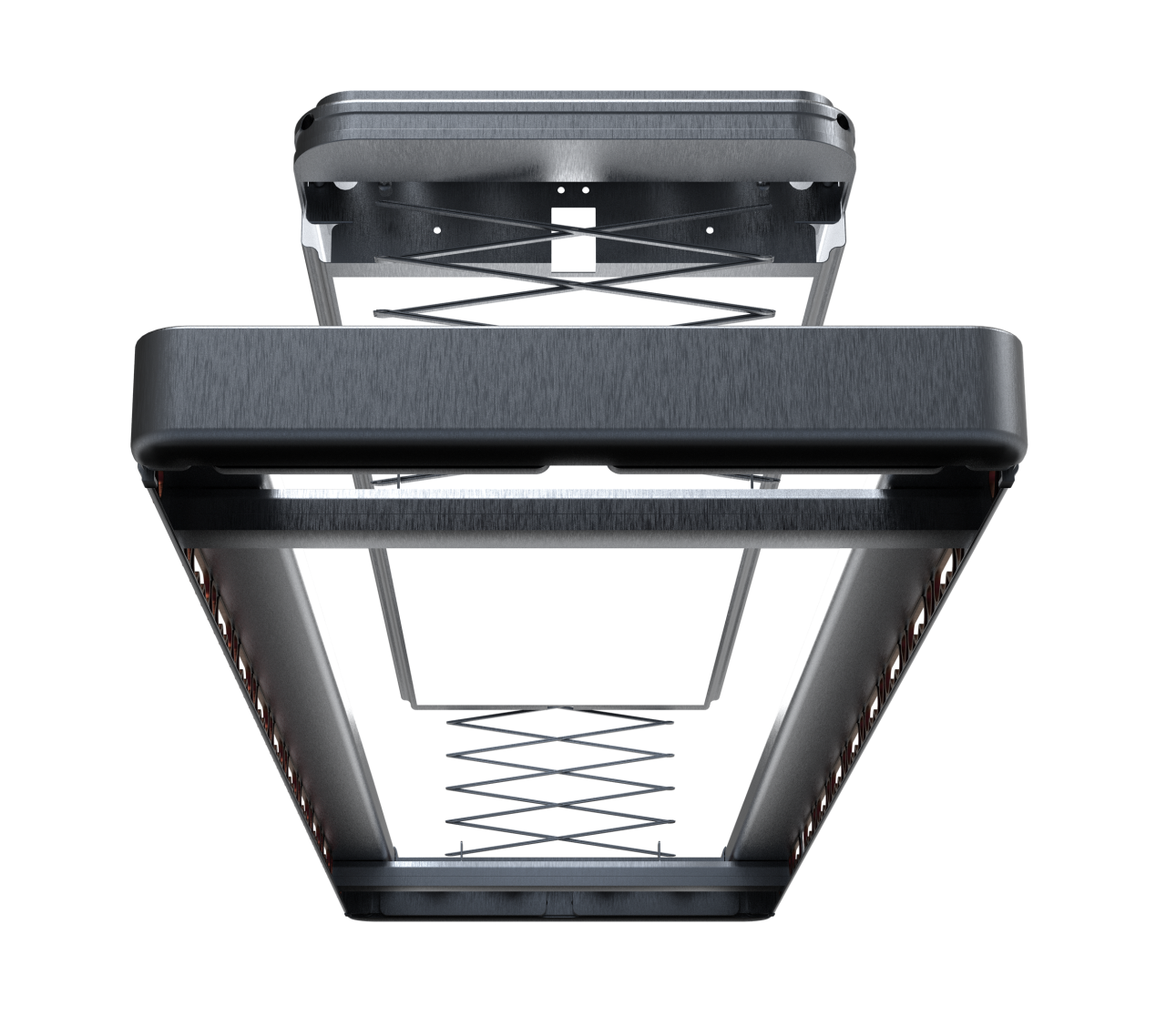 電動遙控升降曬衣架－超薄機身－大尺寸LED照明－夢幻灰外觀加毛巾桿